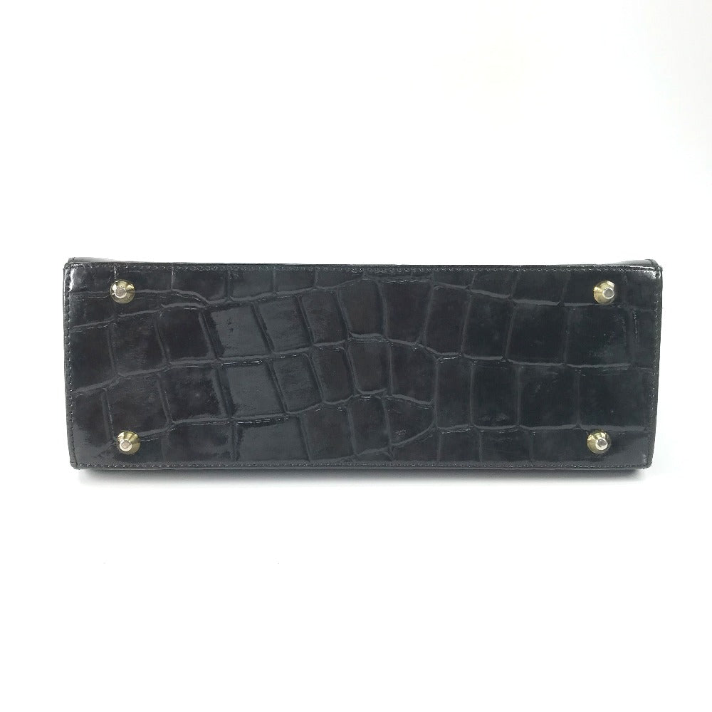 VERSACE Vintage Embossed Medusa Logo Tote Bag Shoulder Bag Handbag Leather Women's Black