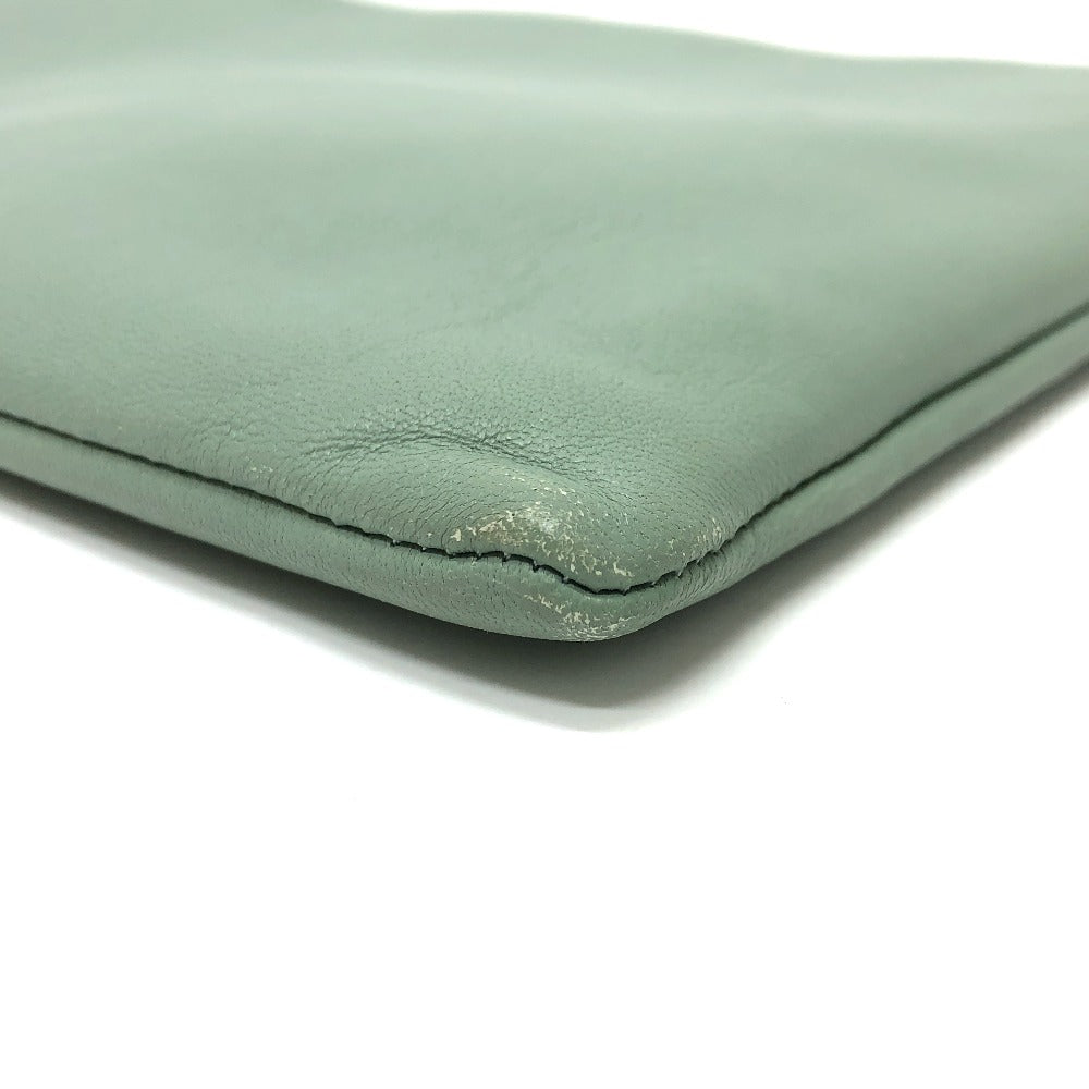 CELINE Women's Leather Second Bag, Pouch, Clutch Bag, Green