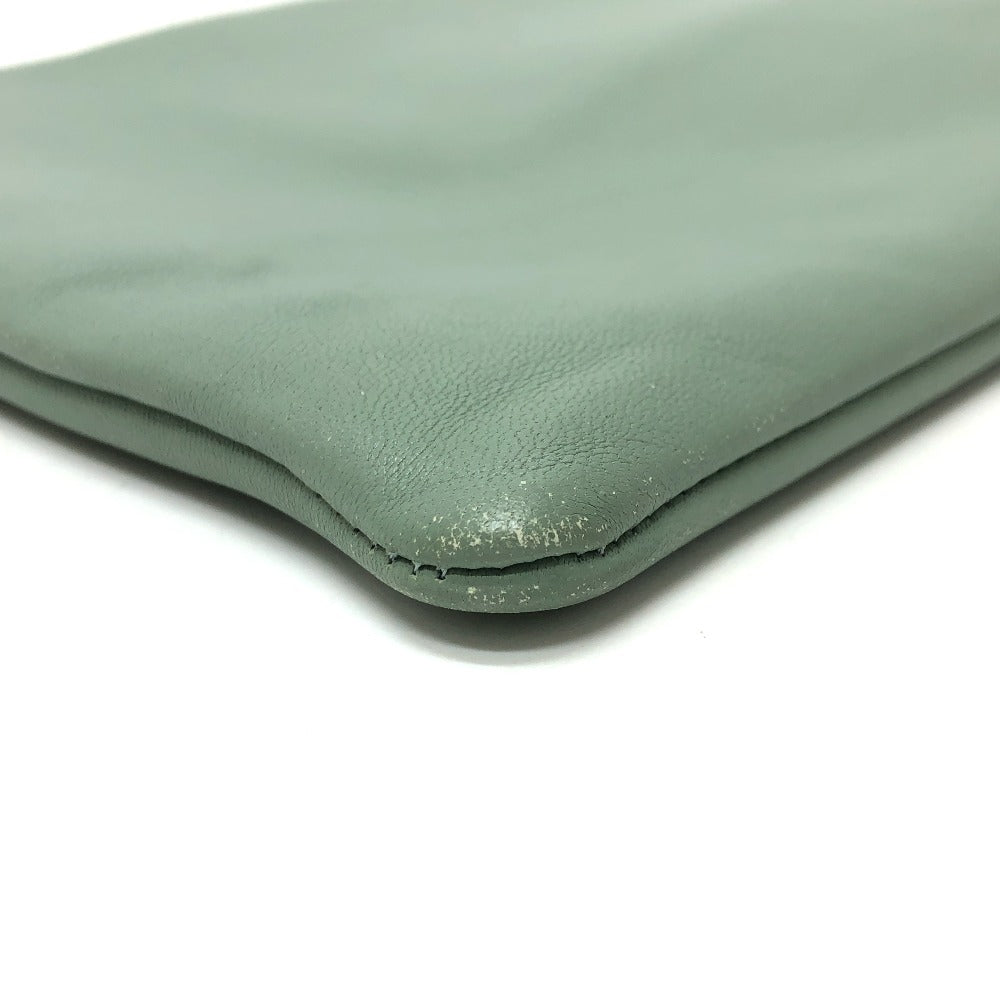 CELINE Women's Leather Second Bag, Pouch, Clutch Bag, Green