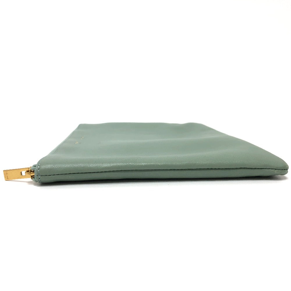 CELINE Women's Leather Second Bag, Pouch, Clutch Bag, Green