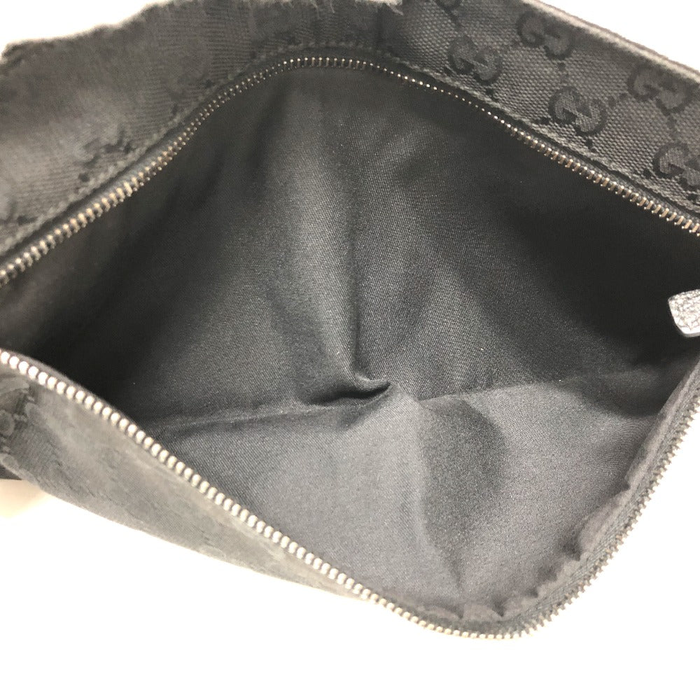 GUCCI 28566 GG Body Bag, Belt Bag, Waist Bag, GG Canvas/Leather, Men's, Black