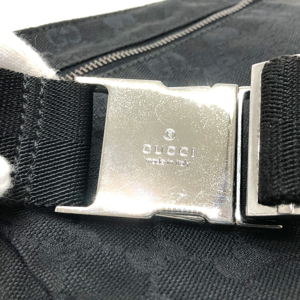 GUCCI 28566 GG Body Bag, Belt Bag, Waist Bag, GG Canvas/Leather, Men's, Black