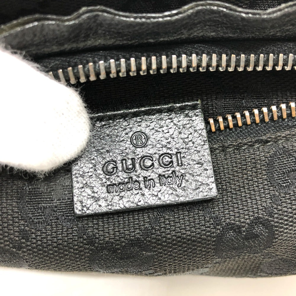 GUCCI 28566 GG Body Bag, Belt Bag, Waist Bag, GG Canvas/Leather, Men's, Black