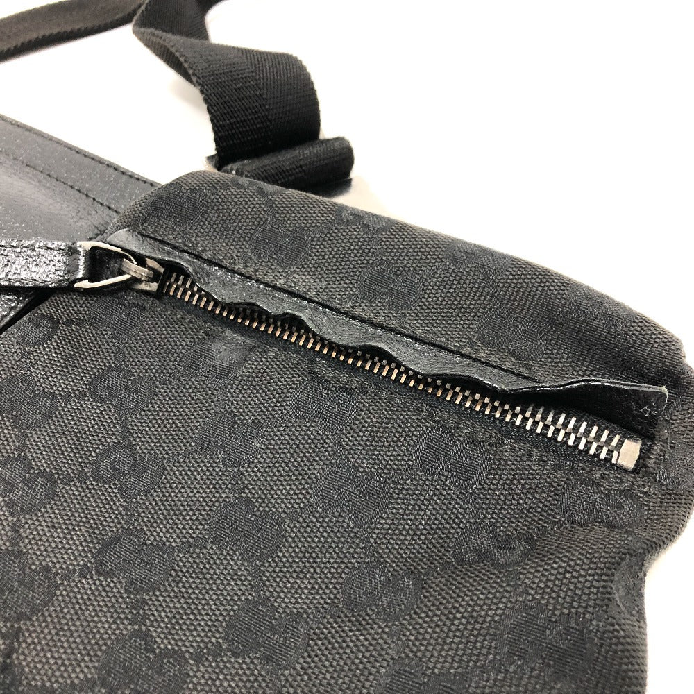 GUCCI 28566 GG Body Bag, Belt Bag, Waist Bag, GG Canvas/Leather, Men's, Black