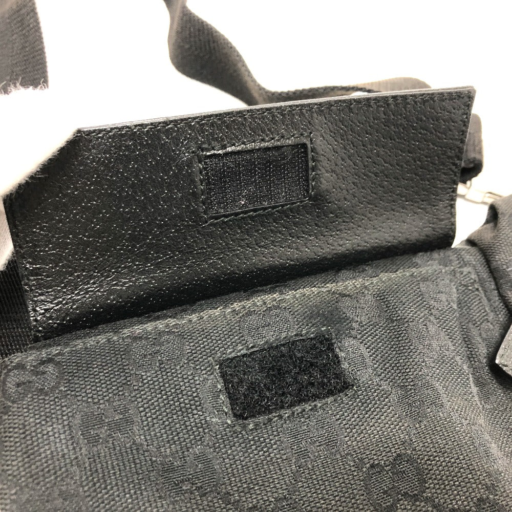 GUCCI 28566 GG Body Bag, Belt Bag, Waist Bag, GG Canvas/Leather, Men's, Black
