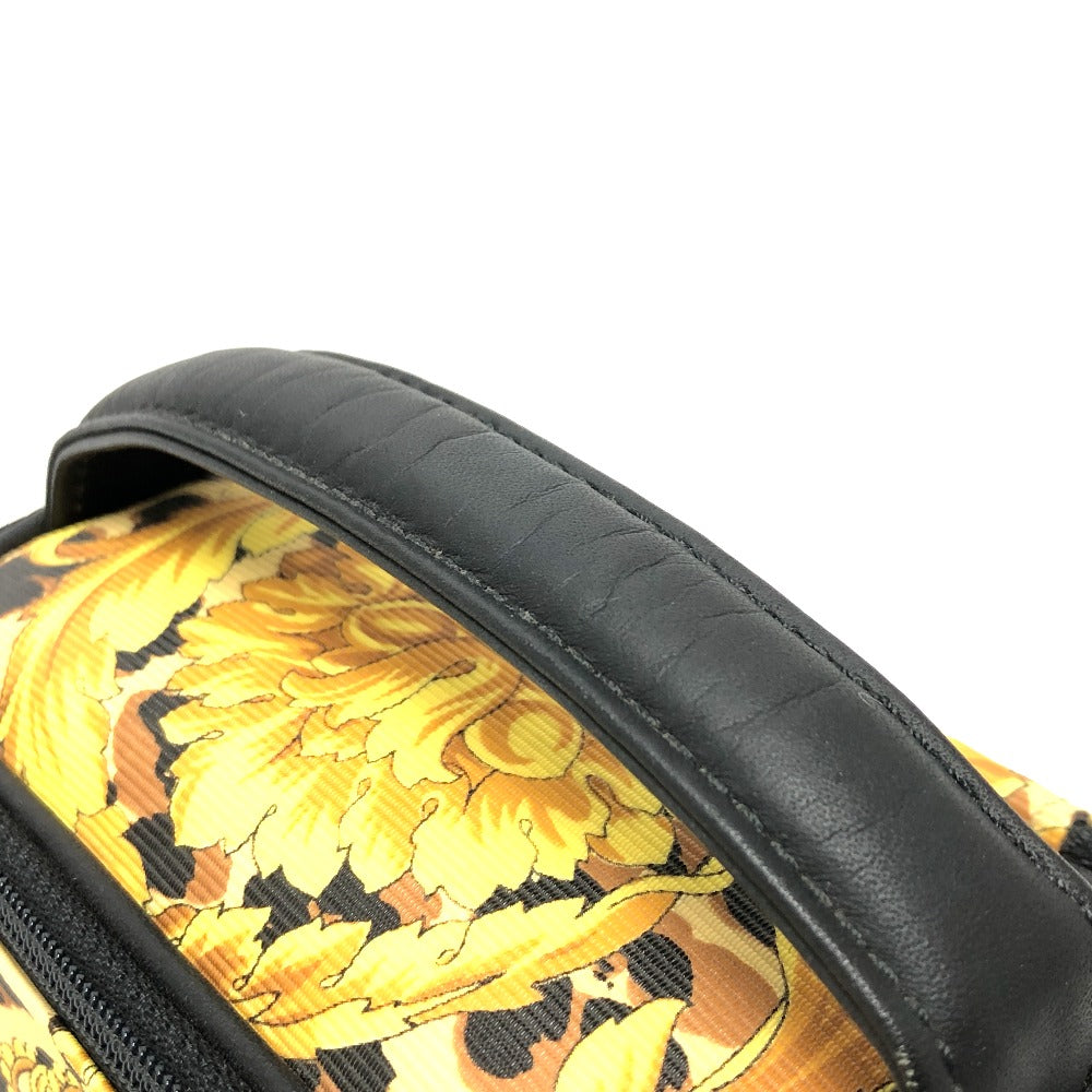 VERSACE Leopard Print Mini Bag, Makeup Pouch, Nylon/Leather, Women's, Yellow