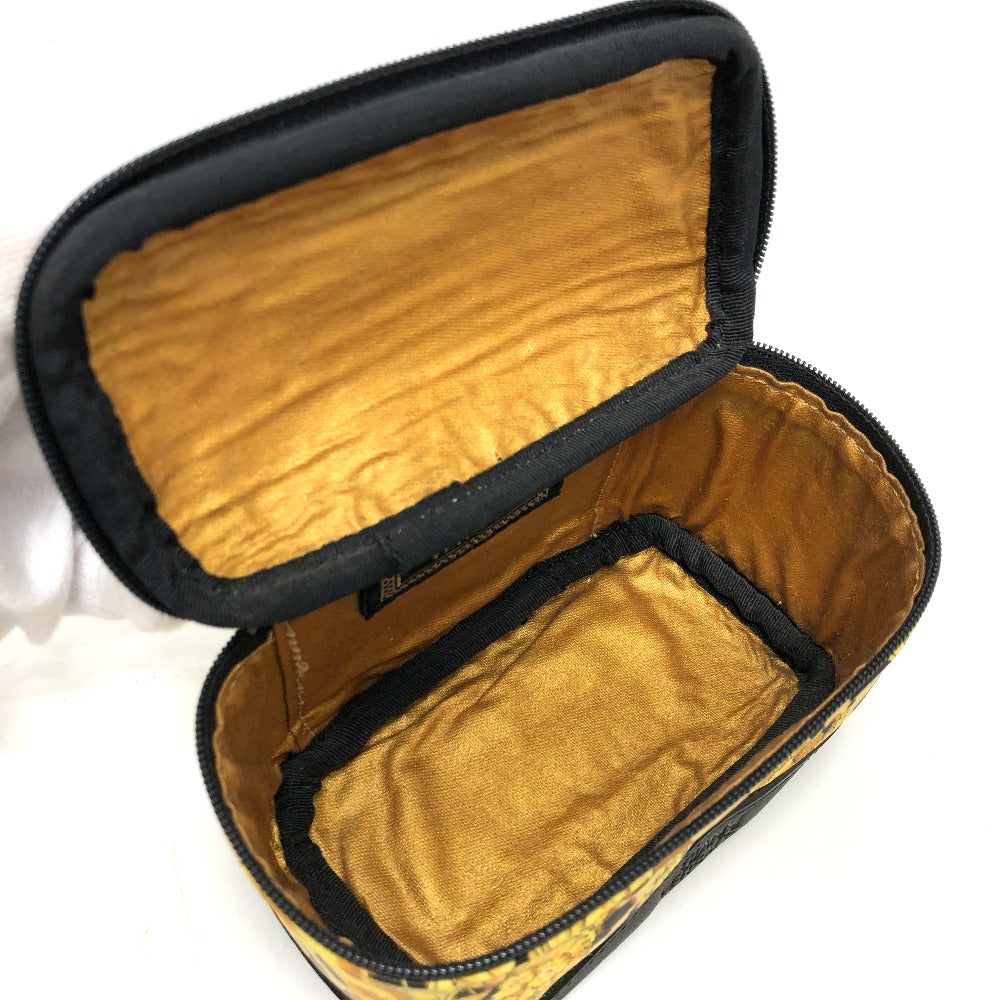 VERSACE Leopard Print Mini Bag, Makeup Pouch, Nylon/Leather, Women's, Yellow