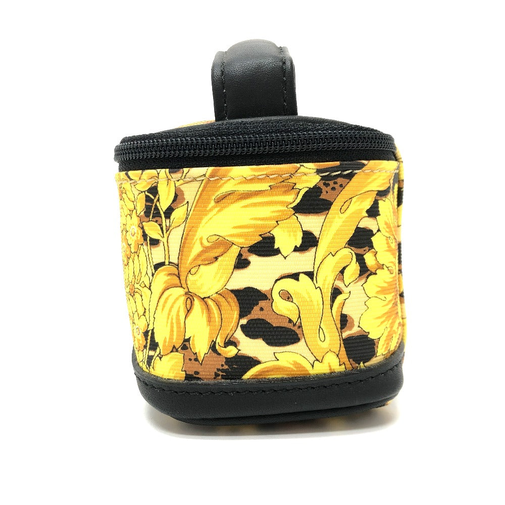 VERSACE Leopard Print Mini Bag, Makeup Pouch, Nylon/Leather, Women's, Yellow