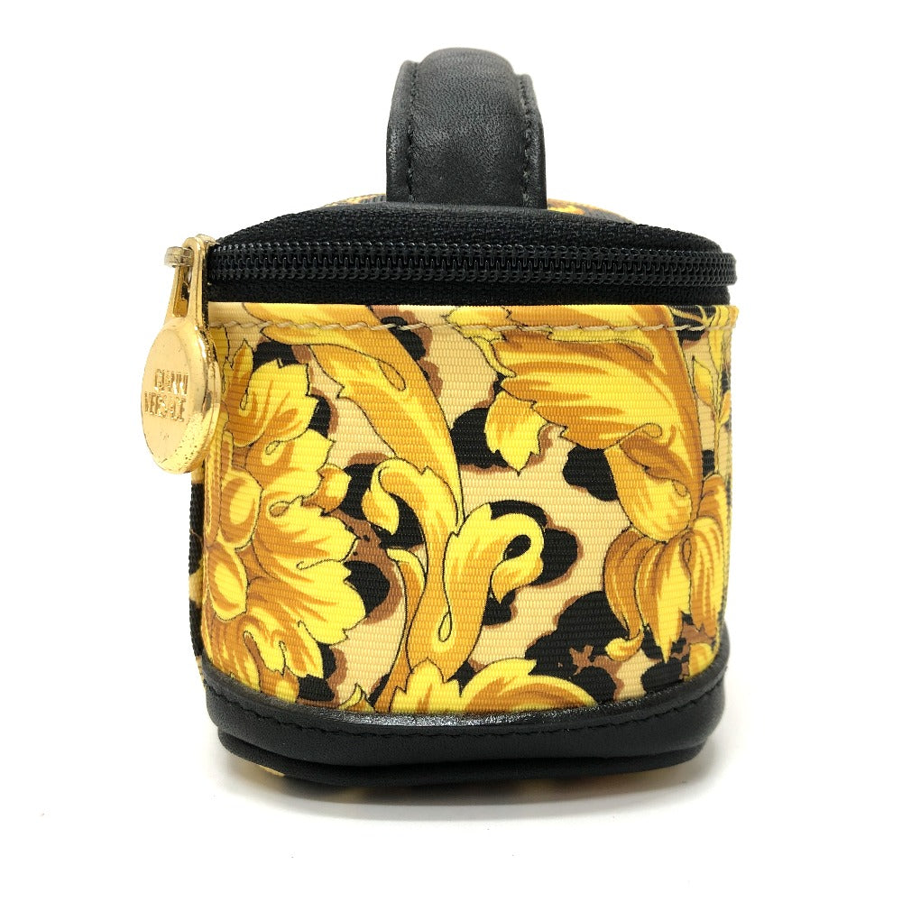 VERSACE Leopard Print Mini Bag, Makeup Pouch, Nylon/Leather, Women's, Yellow