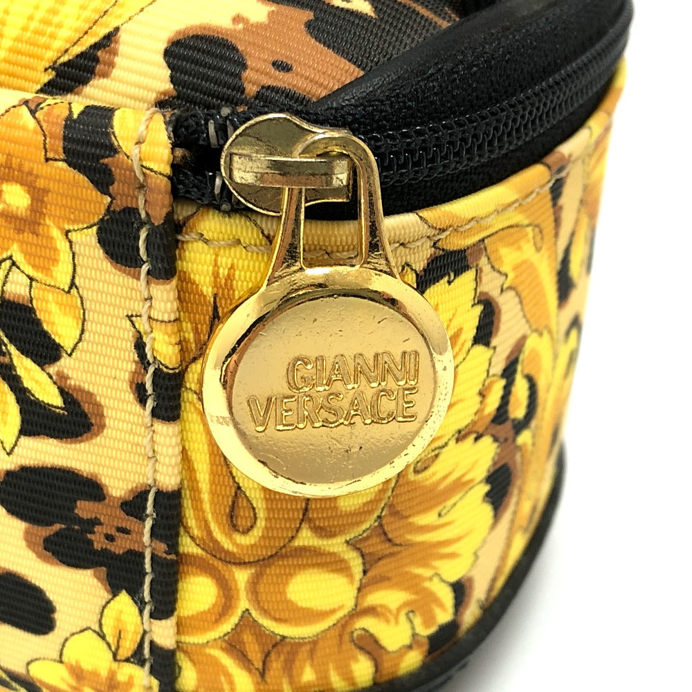 VERSACE Leopard Print Mini Bag, Makeup Pouch, Nylon/Leather, Women's, Yellow