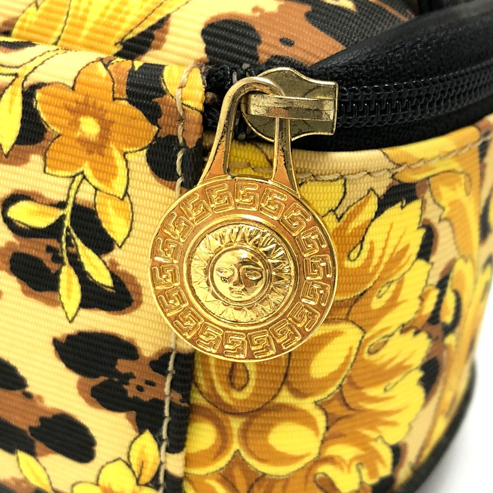 VERSACE Leopard Print Mini Bag, Makeup Pouch, Nylon/Leather, Women's, Yellow