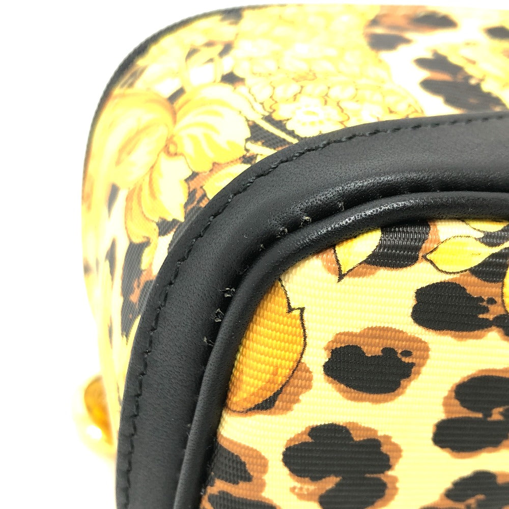 VERSACE Leopard Print Mini Bag, Makeup Pouch, Nylon/Leather, Women's, Yellow