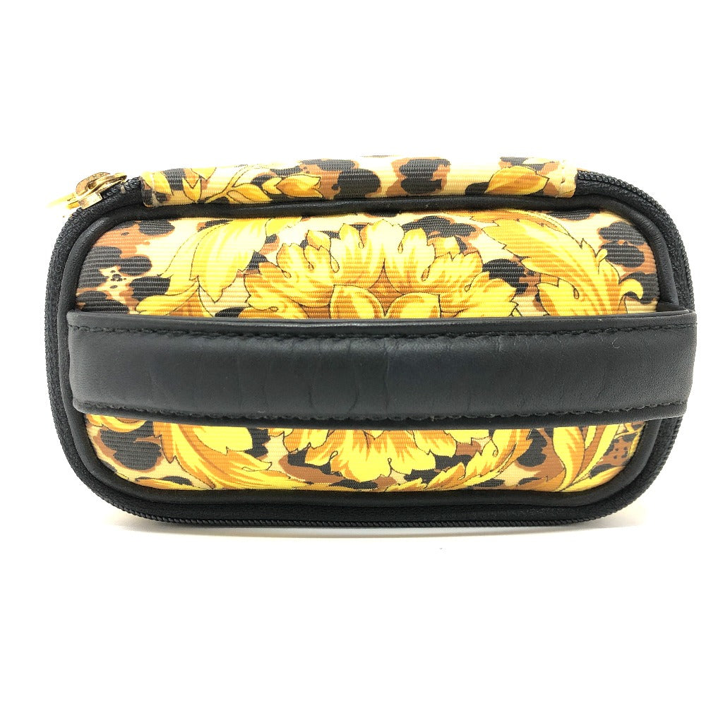 VERSACE Leopard Print Mini Bag, Makeup Pouch, Nylon/Leather, Women's, Yellow