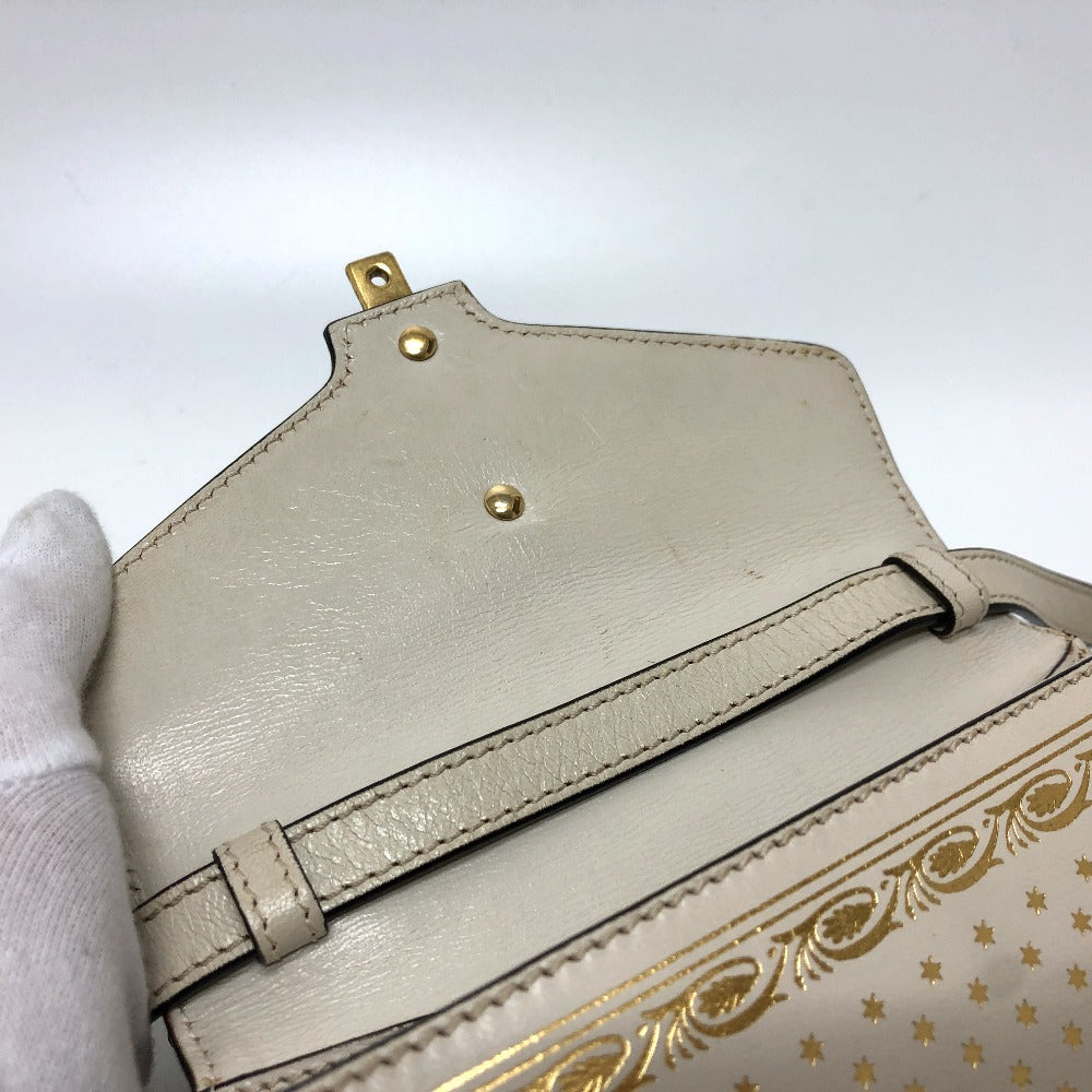 GUCCI 470270 Sylvie 2-Way Bag, Handbag/Shoulder Bag, Leather, Women's, White
