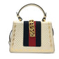 GUCCI 470270 Sylvie 2-Way Bag, Handbag/Shoulder Bag, Leather, Women's, White