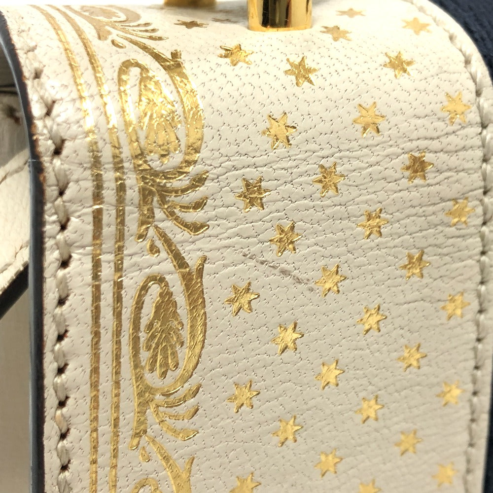 GUCCI 470270 Sylvie 2-Way Bag, Handbag/Shoulder Bag, Leather, Women's, White