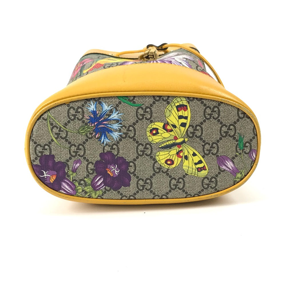 GUCCI 550621 GG フローラ フラワー スモール バケット 2WAY ショルダーバッグ 斜め掛け ばけつ ハンドバッグ GGスプリームキャンバス レディース ベージュ