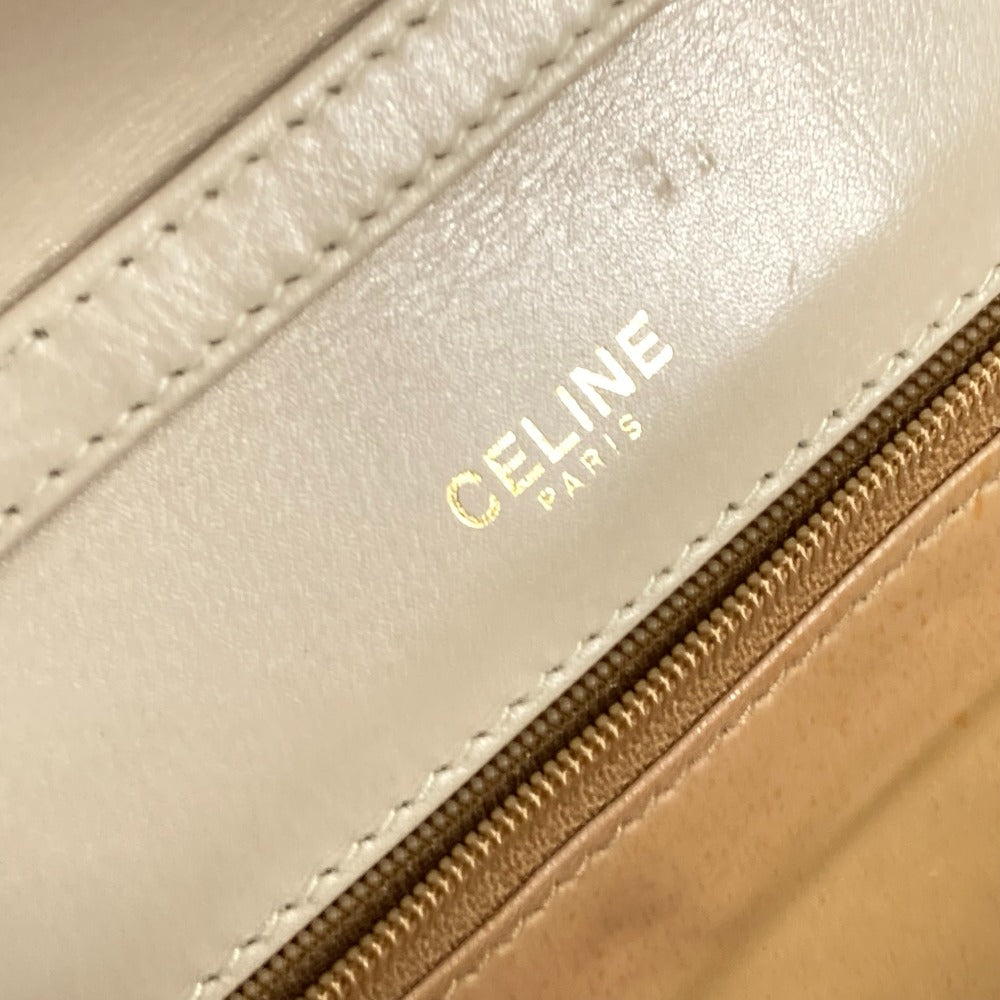 CELINE ポシェット カバン 斜め掛け トリオンフ ヴィンテージ 2WAY クラッチバッグ ショルダーバッグ レザー レディース ベージュ