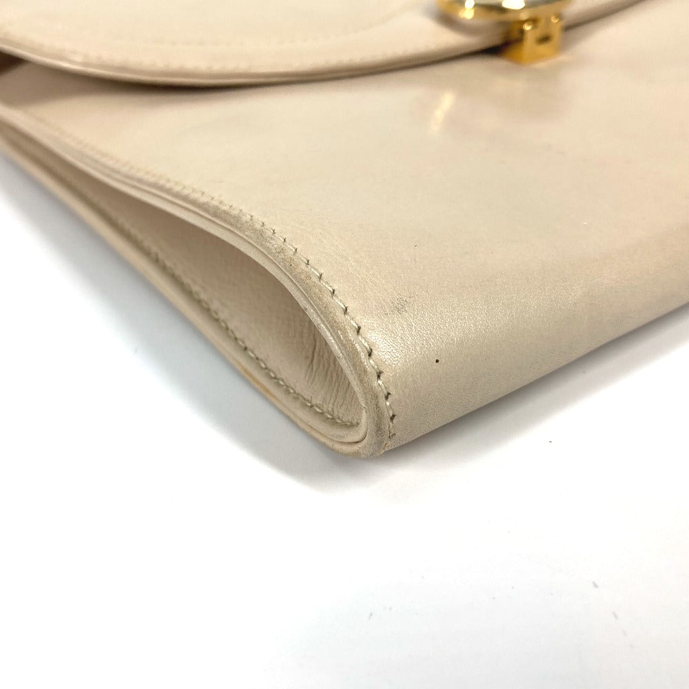 CELINE ポシェット カバン 斜め掛け トリオンフ ヴィンテージ 2WAY クラッチバッグ ショルダーバッグ レザー レディース ベージュ