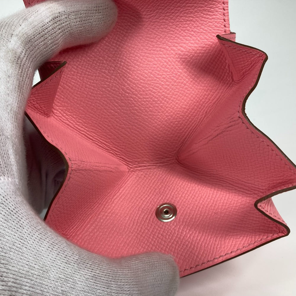 HERMES Levain Quatre Wallet, Coin Purse, Epsom Leather, Women's, Rose Confetti, Pink