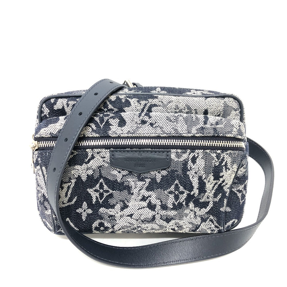 LOUIS VUITTON M57281 モノグラムタペストリー バムバック ワンショルダーバッグ ボディバッグ キャンバス メンズ ネイビー