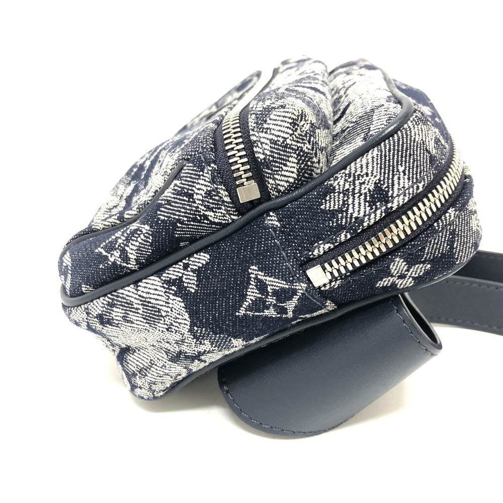 LOUIS VUITTON M57281 モノグラムタペストリー バムバック ワンショルダーバッグ ボディバッグ キャンバス メンズ ネイビー