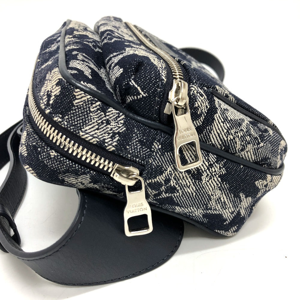 LOUIS VUITTON M57281 モノグラムタペストリー バムバック ワンショルダーバッグ ボディバッグ キャンバス メンズ ネイビー