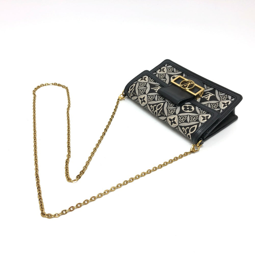 LOUIS VUITTON M69992 モノグラムジャガード ポルトフォイユ ドーフィーヌ チェーン Since 1854 ショルダーバッグ キャンバス レディース ネイビー