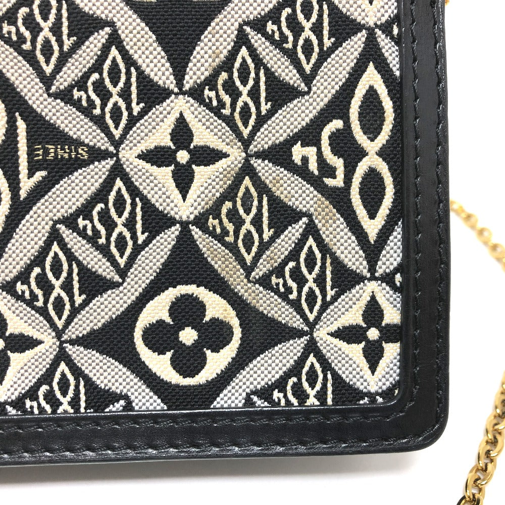 LOUIS VUITTON M69992 モノグラムジャガード ポルトフォイユ ドーフィーヌ チェーン Since 1854 ショルダーバッグ キャンバス レディース ネイビー