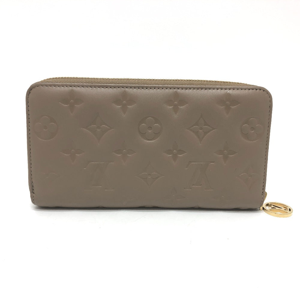 LOUIS VUITTON M81511 モノグラムエンボス ジッピーウォレット ろんぐろんぐラウンドファスナー 長財布 レザー レディース ベージュ系