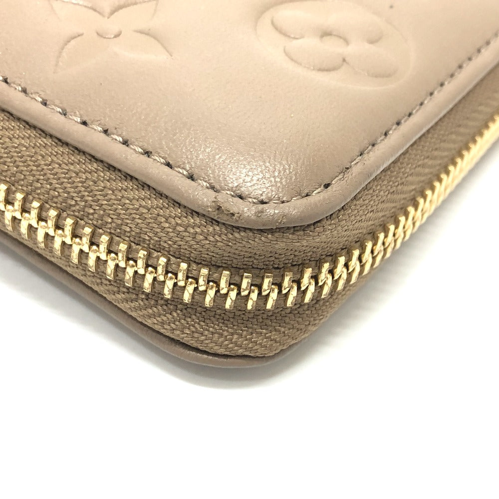 LOUIS VUITTON M81511 モノグラムエンボス ジッピーウォレット ろんぐろんぐラウンドファスナー 長財布 レザー レディース ベージュ系