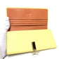BVLGARI ロゴクリップ ロングウォレット 2つ折り財布 長財布 レザー レディース イエロー