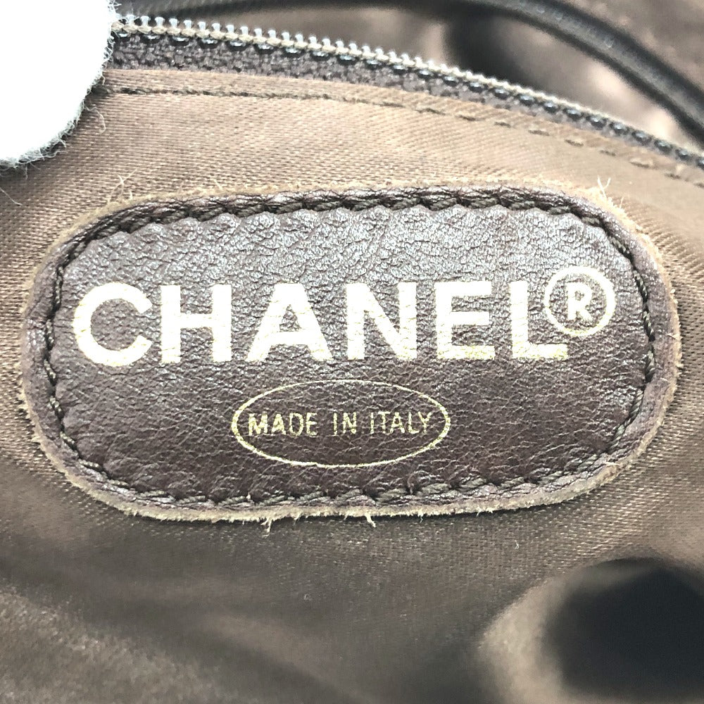 CHANEL CC ココマーク ヴィンテージ プラスチックハンドル トートバッグ スエード レディース ブラウン