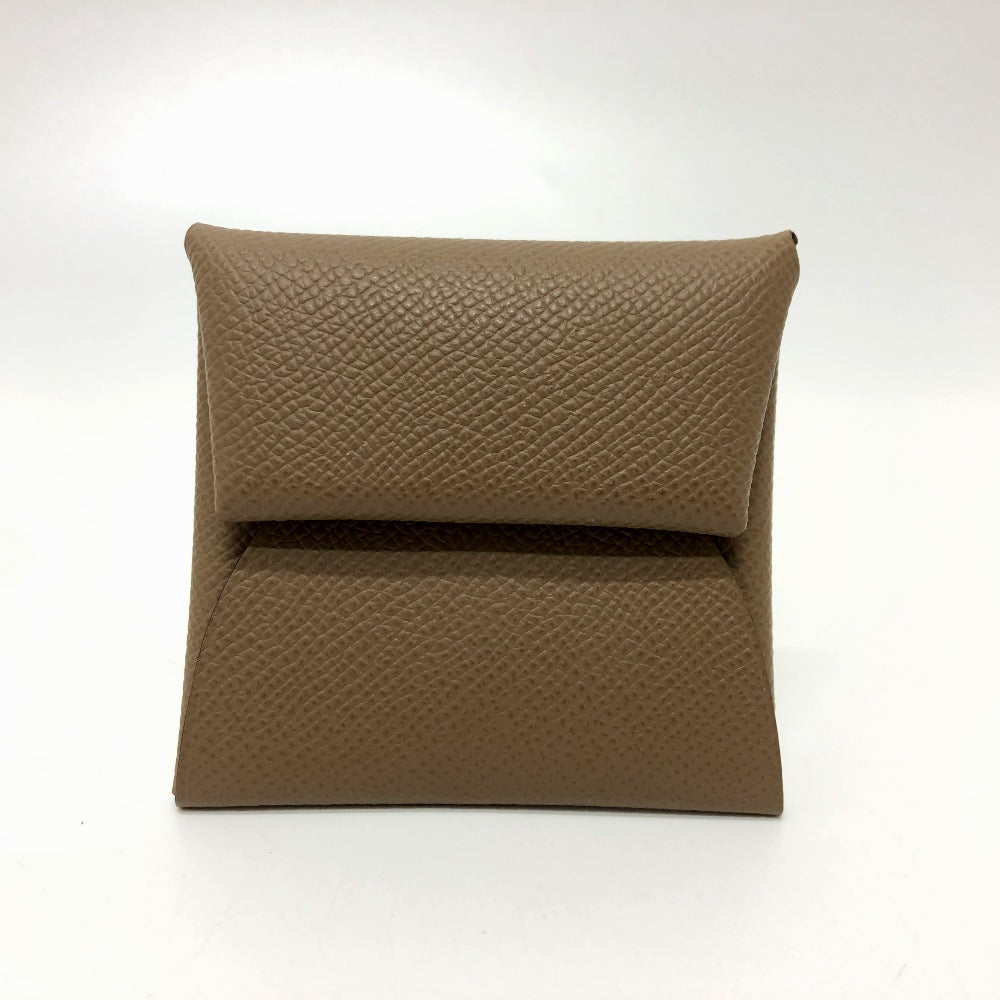 HERMES Bastia Coin Purse Wallet Coin Case Epsom Leather Women's Etoupe Brown
