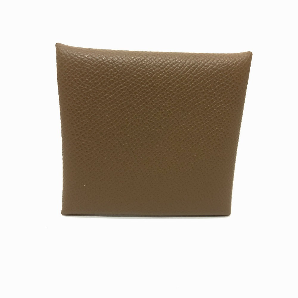 HERMES Bastia Coin Purse Wallet Coin Case Epsom Leather Women's Etoupe Brown