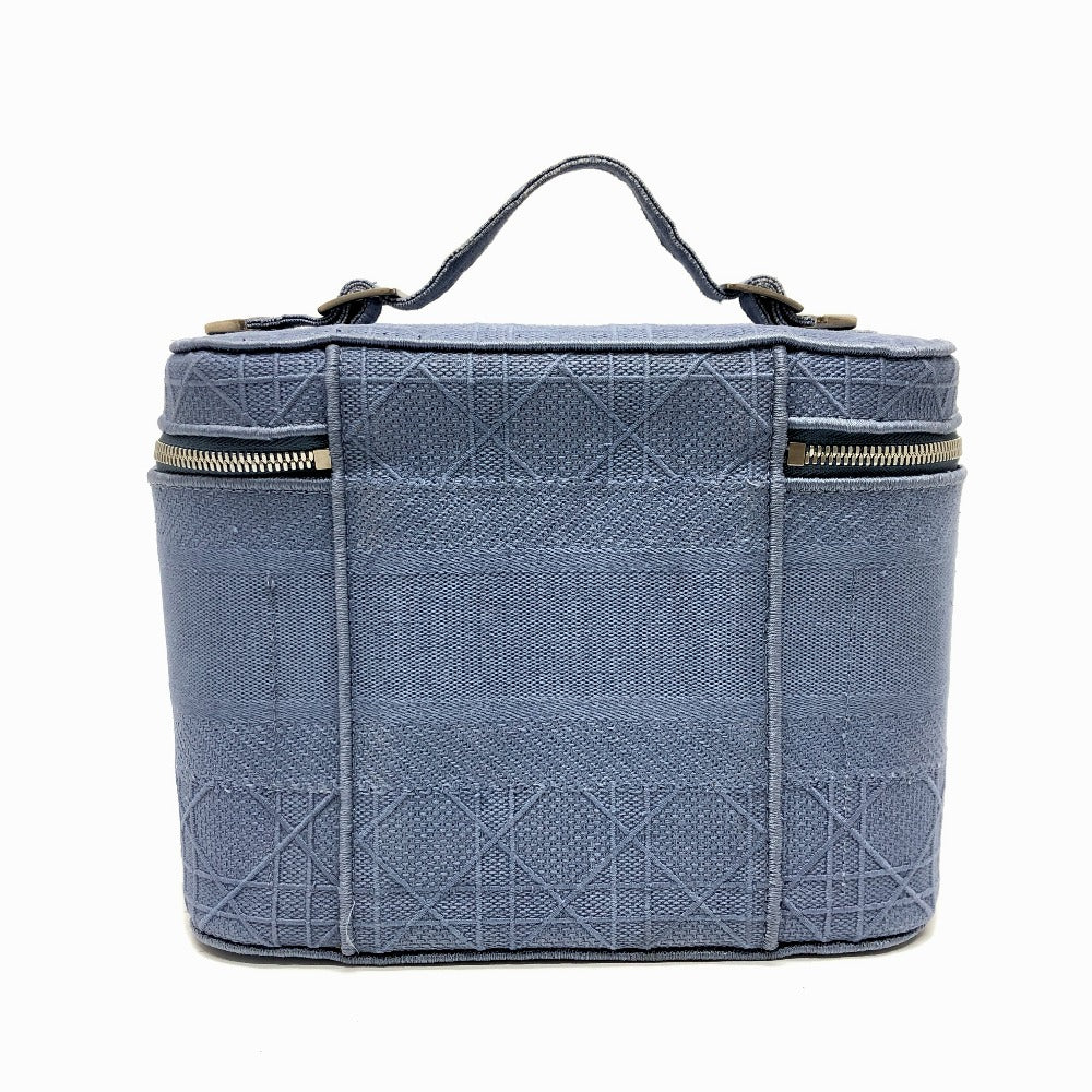 Dior カナージュ エンブロイダリー バニティバッグ キャンバス レディース ブルー