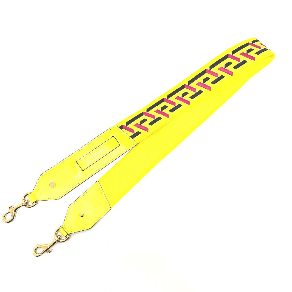 VERSACE 1002526 グレカ シグネチャー ショルダーストラップ キャンバス/レザー レディース イエロー
