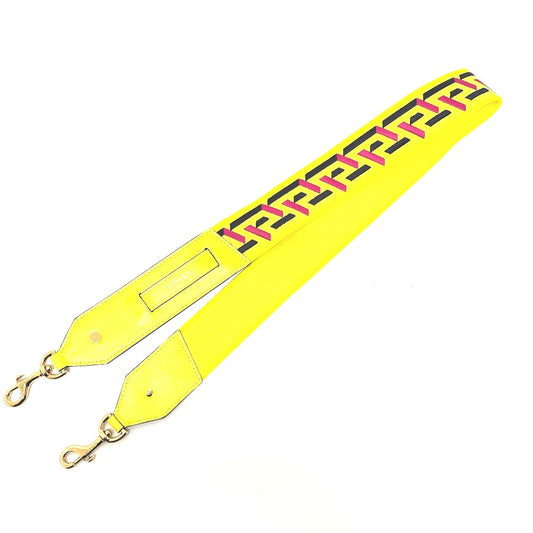 VERSACE 1002526 グレカ シグネチャー ショルダーストラップ キャンバス/レザー レディース イエロー
