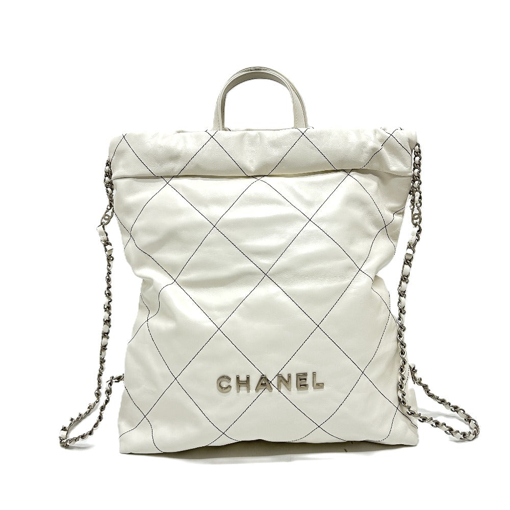 CHANEL AS3313 ハンドバッグ 2WAYバッグ CHANEL22 スモール チェーン リュックサック リュックサック ラムスキン レディース ホワイト