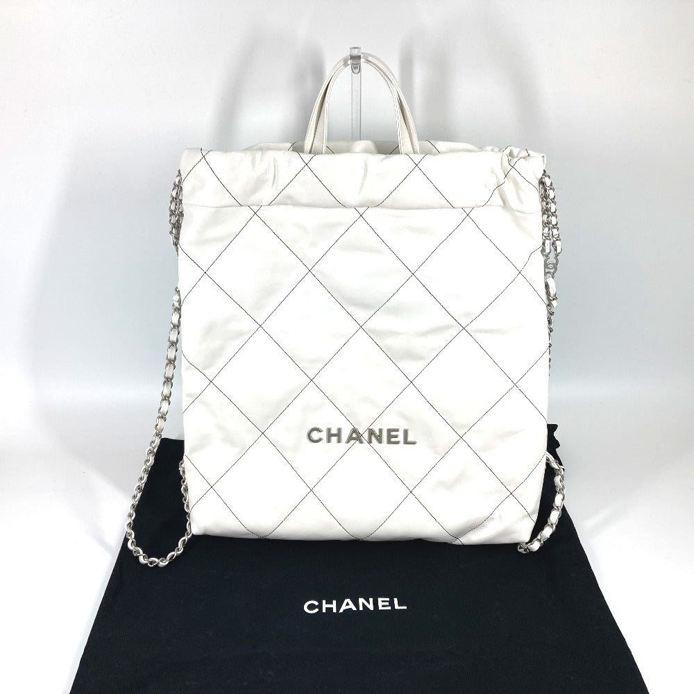 CHANEL AS3313 ハンドバッグ 2WAYバッグ CHANEL22 スモール チェーン リュックサック リュックサック ラムスキン レディース ホワイト