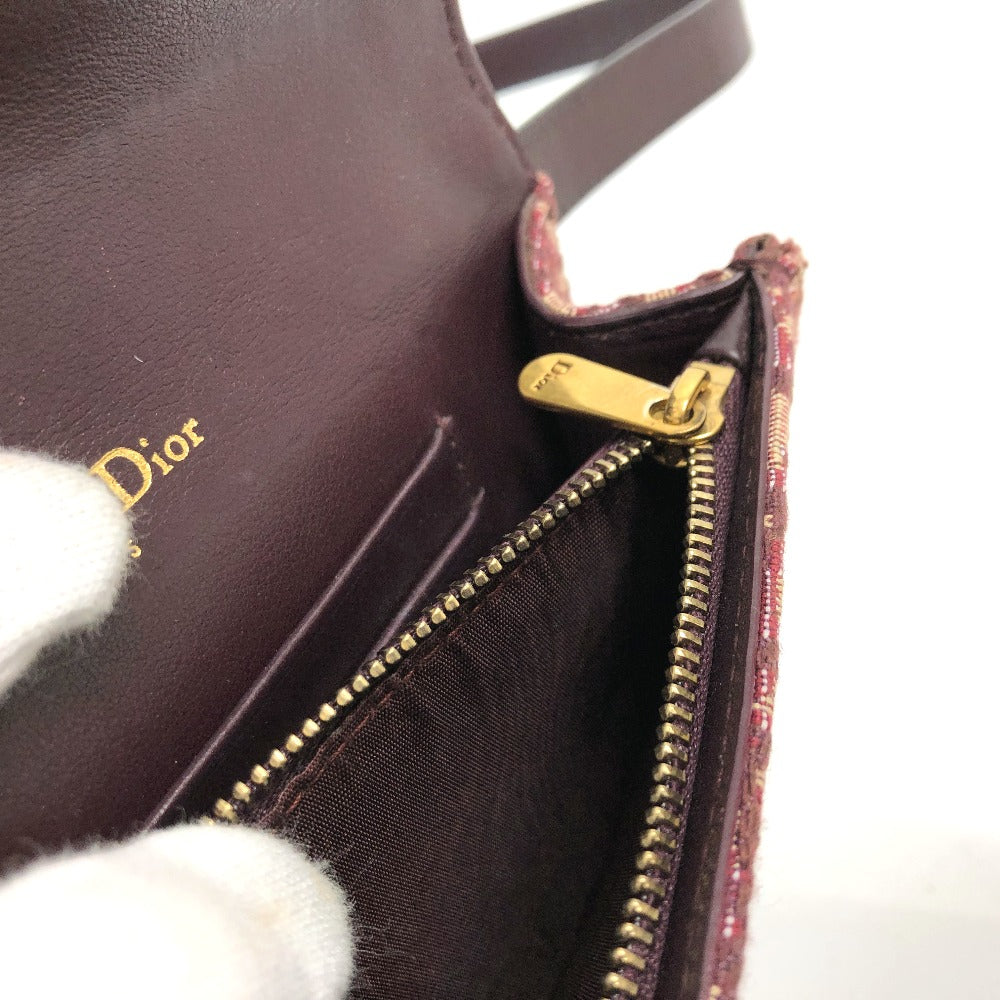 Christian Dior トロッター SADDLE ベルトポーチ ウエストポーチ ボディバッグ キャンバス/レザー レディース ボルドー