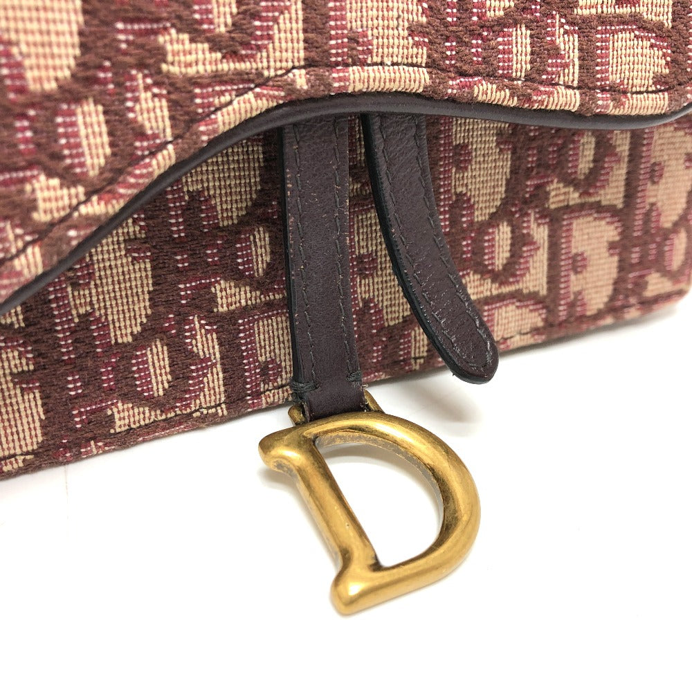 Christian Dior トロッター SADDLE ベルトポーチ ウエストポーチ ボディバッグ キャンバス/レザー レディース ボルドー