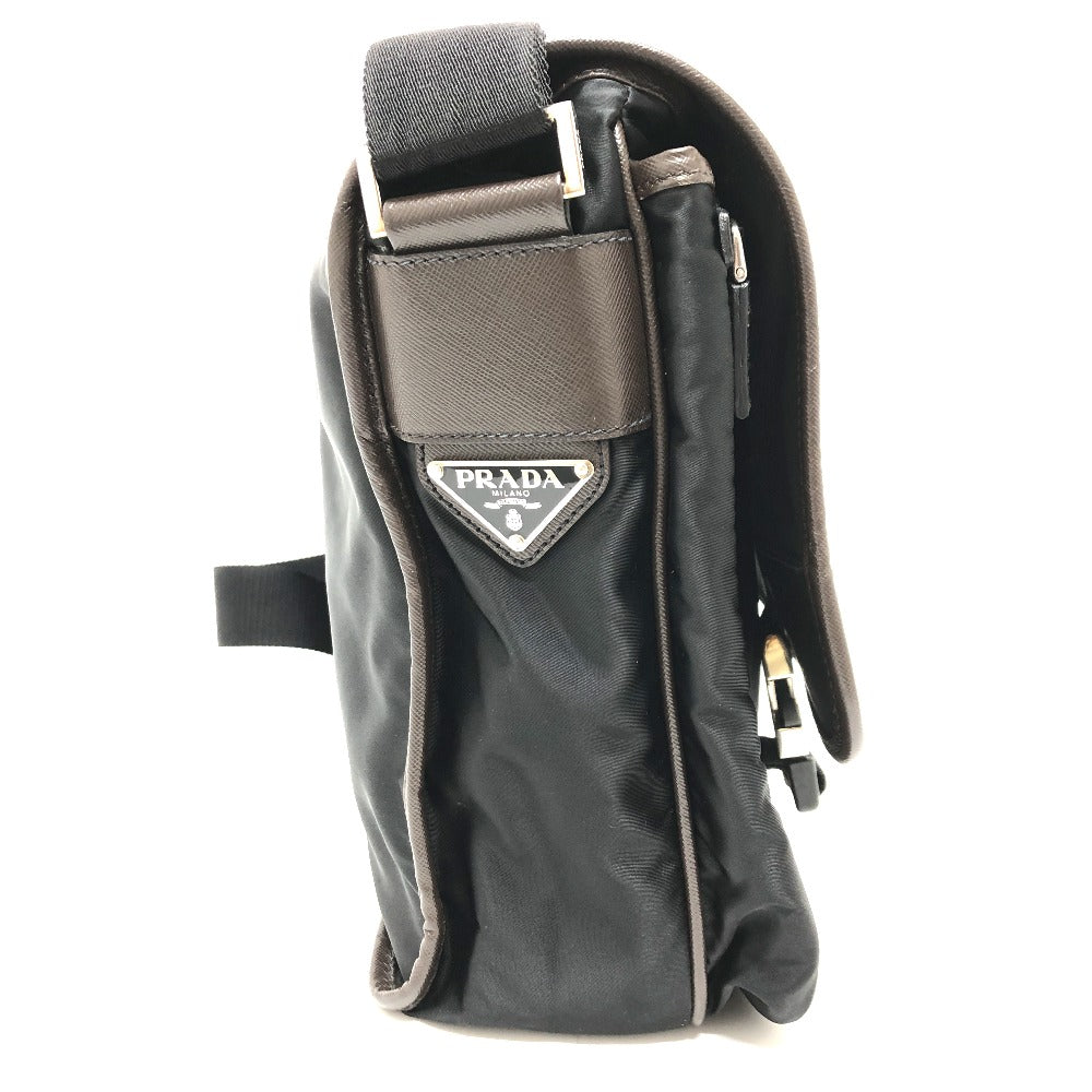PRADA VA0793 フラップ ロゴ メッセンジャーバッグ カバン 斜め掛けバック ショルダーバッグ ナイロン メンズ ブラック