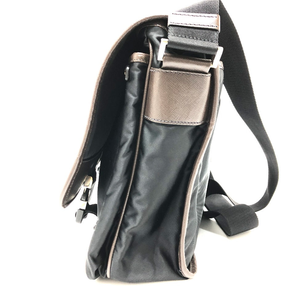 PRADA VA0793 フラップ ロゴ メッセンジャーバッグ カバン 斜め掛けバック ショルダーバッグ ナイロン メンズ ブラック