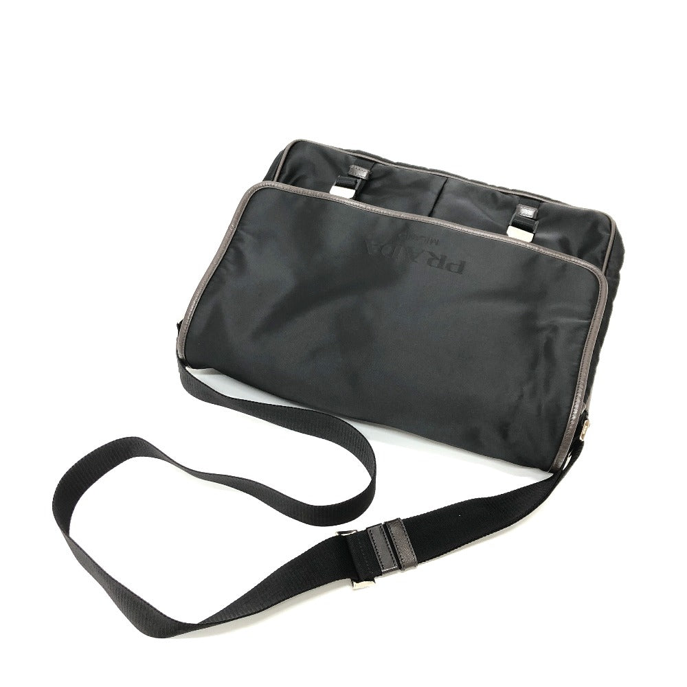 PRADA VA0793 フラップ ロゴ メッセンジャーバッグ カバン 斜め掛けバック ショルダーバッグ ナイロン メンズ ブラック
