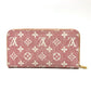 LOUIS VUITTON M81182 モノグラムデニム ジッピーウォレット ラウンドファスナー 長財布 モノグラムデニム レディース ピンク