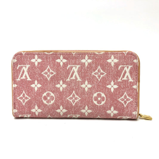LOUIS VUITTON M81182 モノグラムデニム ジッピーウォレット ラウンドファスナー 長財布 モノグラムデニム レディース ピンク