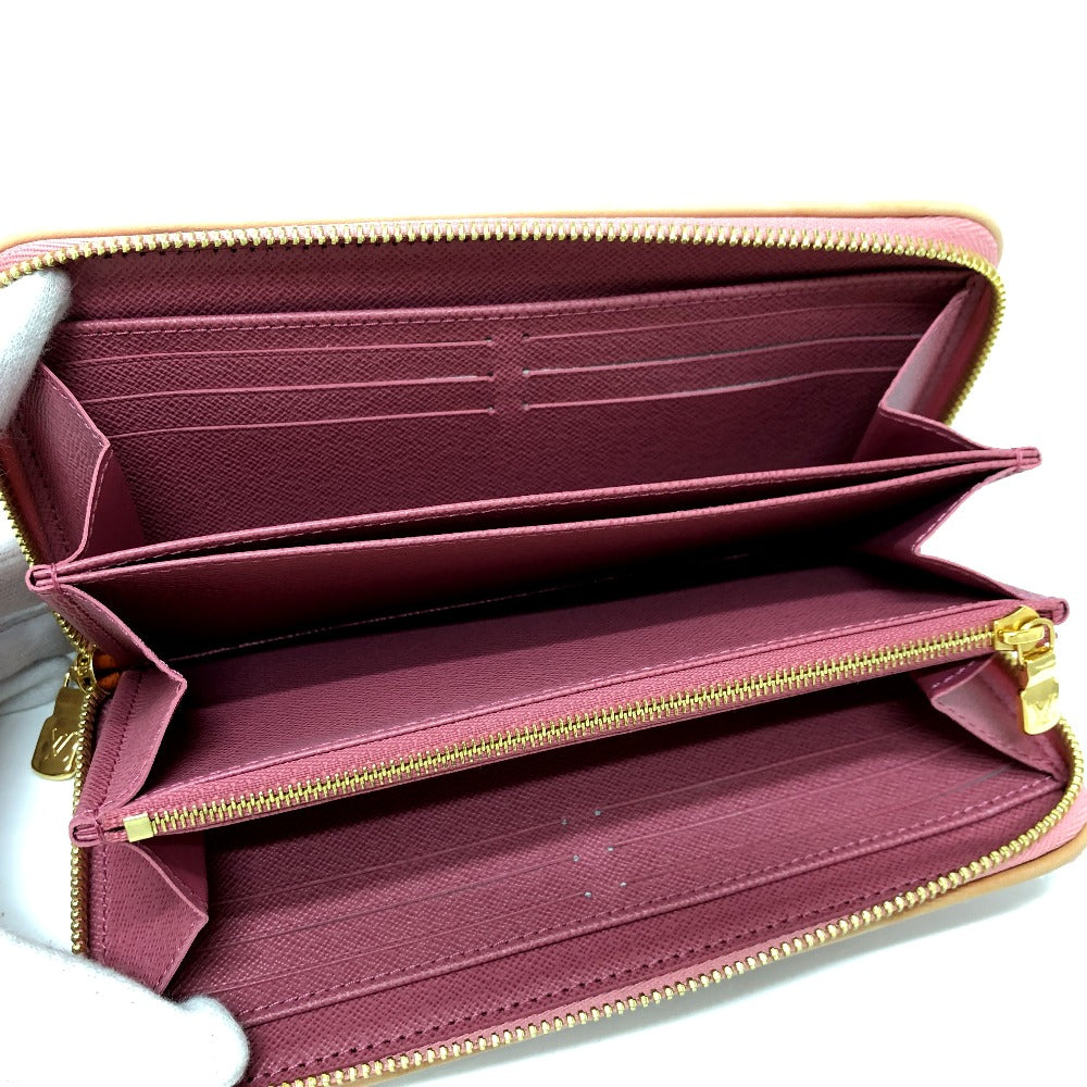 LOUIS VUITTON M81182 モノグラムデニム ジッピーウォレット ラウンドファスナー 長財布 モノグラムデニム レディース ピンク