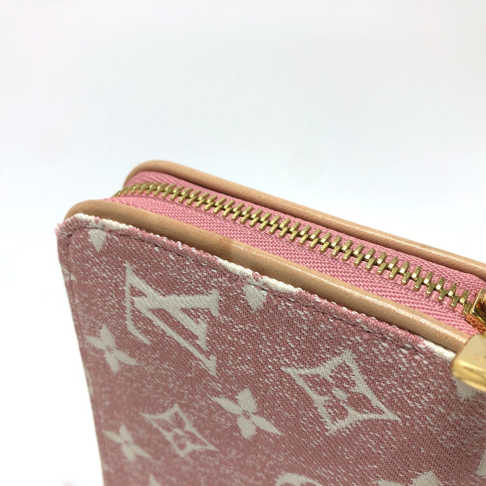 LOUIS VUITTON M81182 モノグラムデニム ジッピーウォレット ラウンドファスナー 長財布 モノグラムデニム レディース ピンク