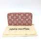 LOUIS VUITTON M81182 モノグラムデニム ジッピーウォレット ラウンドファスナー 長財布 モノグラムデニム レディース ピンク
